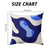 Blue Curved Camouflage square Jacquard Pillow Cover for Sofa Office Waist Cushion Cover Home Decorative Pillowcase