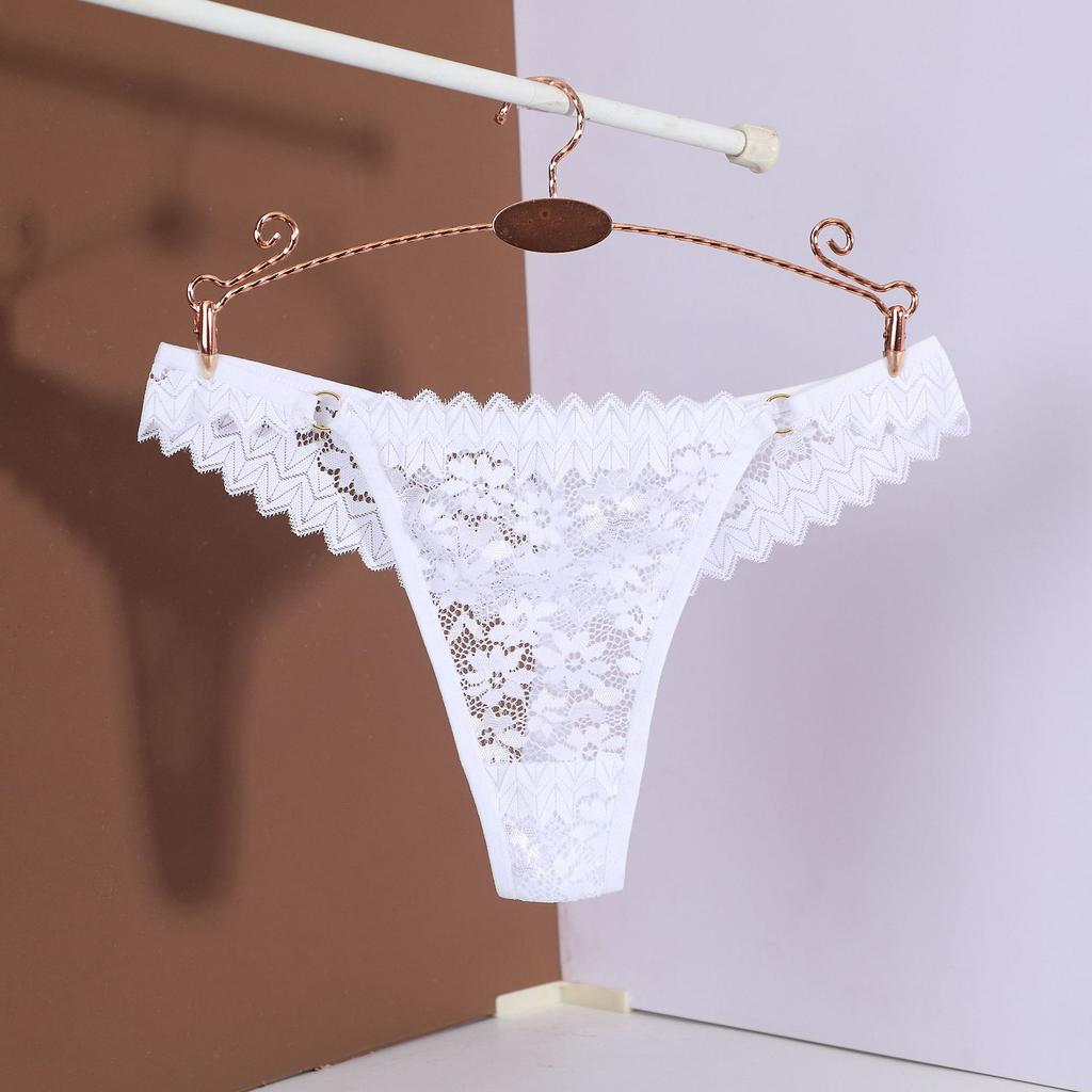 Ladies Spring and Summer Fashion Temptation Hot Waist Hollow Lace Jacquard Thong Underwear