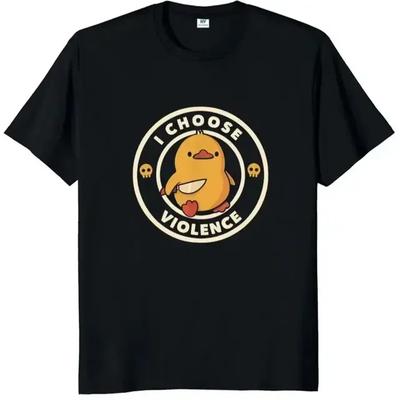 Tričko I Choose Violence Vtipný kačací humor Slogan Streetwear Overd Ležérne 100% bavlna O-výstrih EÚ Tričká#Farba