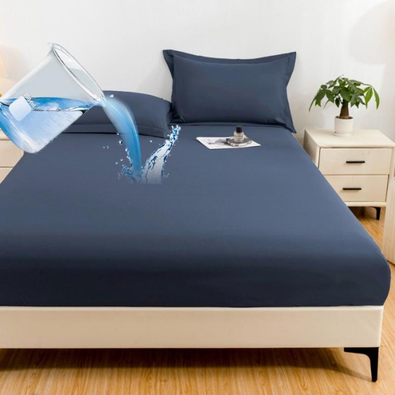 100% Waterproof Solid Bed Fitted Sheet Nordic Adjustable Mattress Covers Four Corners with Elastic Band Multi Size Bed Sheet