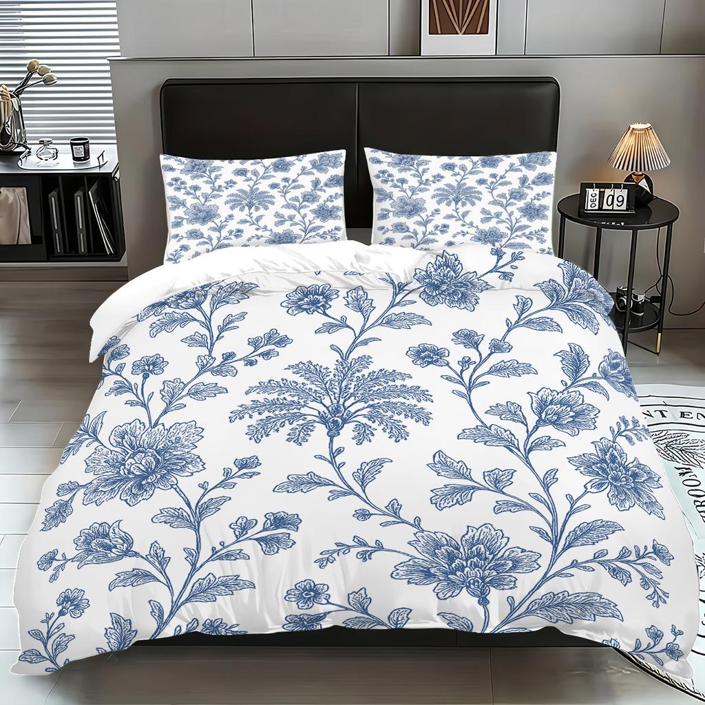 Quilt Cover Bedding 3-Piece Set Printed Quilt Cover Creative Home Textile Supplies Flower Quilt Cover Three-Piece Set Jit Delivery