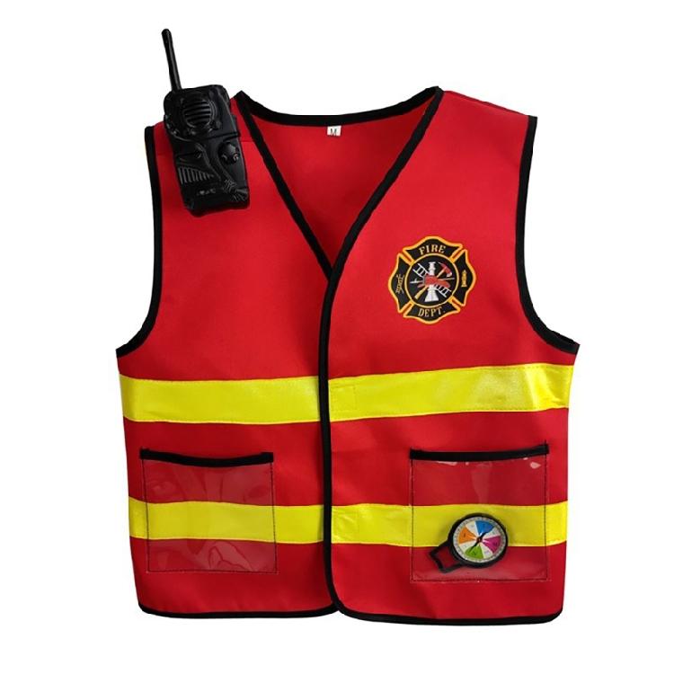 Feuerwehrchef-Rollenspiel-Kostümset, Verkleidungsset für einen Feuerwehrmann mit realistischen Accessoires, Feuerwehrkostüm