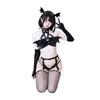 Erotic Gothic Five Star Lingerie Set Pentagram Devil Wings Crop Tops Garter Bra Set Belt Hollowed Out Gathering Four Piece Set