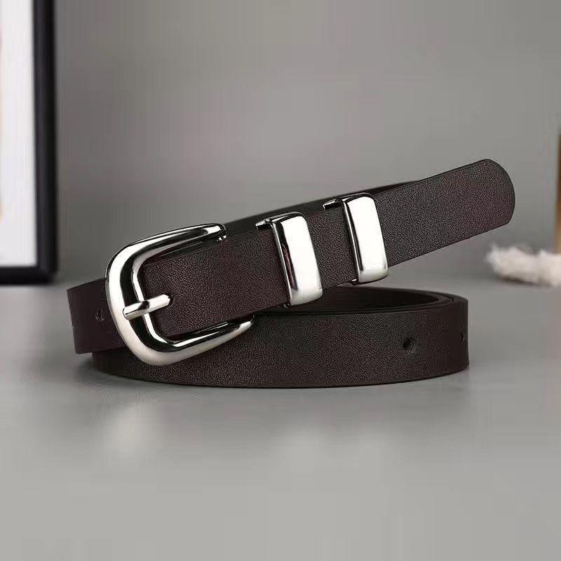 Chic Black Pu Belt For Women With Retro Style And Elegant Buckle For Jeans