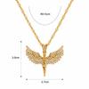 Angel Wing Cubic Zirconia Pendant Necklace - Luxurious Women's Clavicle Chain with Full Diamond Pendant