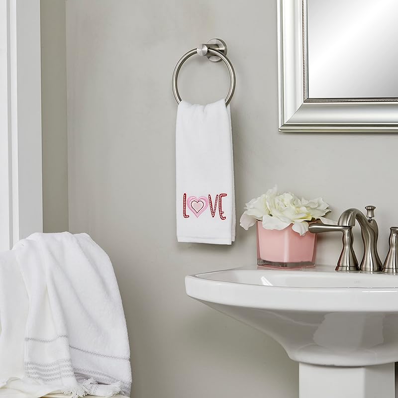 SKL Home by Saturday Knight Ltd. Valentine s Day Love Hand Towel Set, White 2 Pack белый