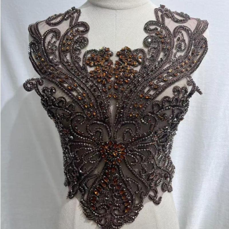 19 Barev Ručně Šité Korálky s Krystaly Krajka Našívací Nášivky s Kamínky na Korzet Šaty Dekorace pro Svatbu