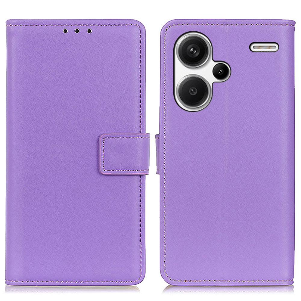 

For Xiaomi Redmi Note 13 Pro+ 5G Case PU Leather Folding Stand Cell Phone Cover Purple