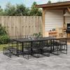 VidaXL 13 Pcs Garden Dining Set Black Wicker, Outdoor Dining Set, Dining Room Furniture 3295045