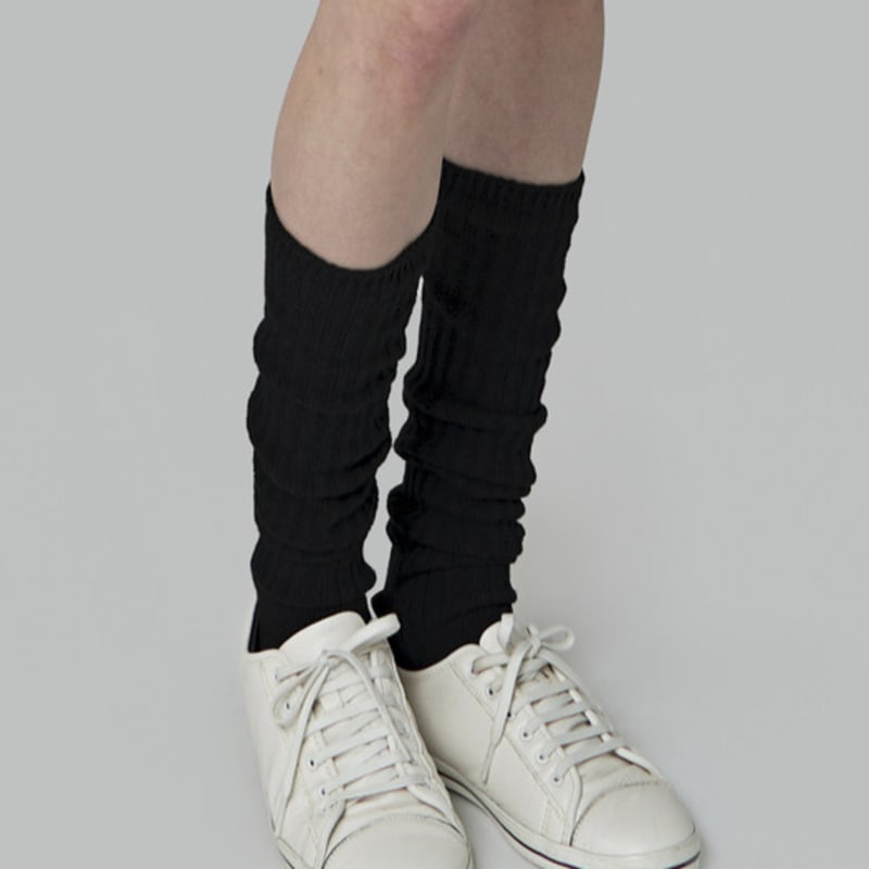 ATHPLATFORM AW32AS07 Double Rib Knee Socks_Black