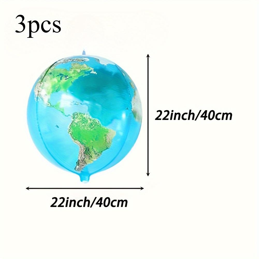 3pcs Transparent 22 Inch Globe Balloons -Planet Balloons For Travel Party Decorations |Round World Balloons For Planet Day Party
