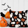GAGEC Halloween Pillow Covers 18x18 Inch Ghost Pumpk Linen Pillowcase Holiday Farmhouse Throw Pillows Indoor Outdoor Couch Cushion Case for Home Sofa