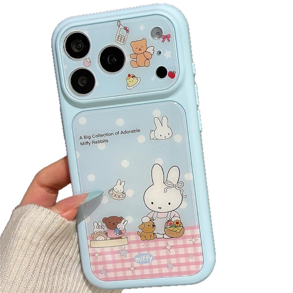 Miffy Plaid Anti-Fall Phone Case for Apple 14pro, 15promax, 16pro, 17promax - High-End Protection