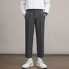 Versatile Ins Business Nine-point Small Trousers Men's Summer Loose Straight Wide-leg Trousers Thin Pants Drape Suit Trousers