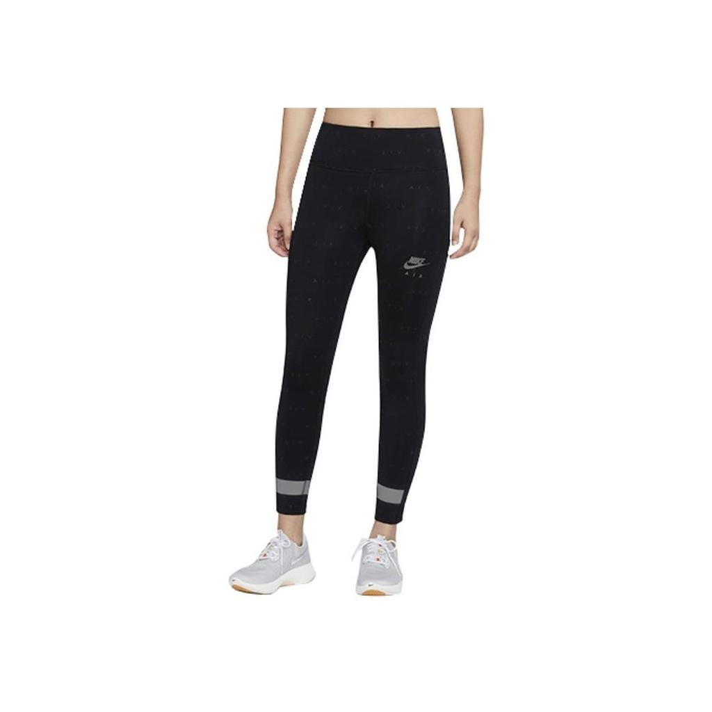 Nike Air Logo Print Reflective Running Training Leggings Women Leggings Black CU3352-010