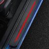 Carbon Fiber Leather Car Door Sill Cover Protector Sticker Trim Accessories Red