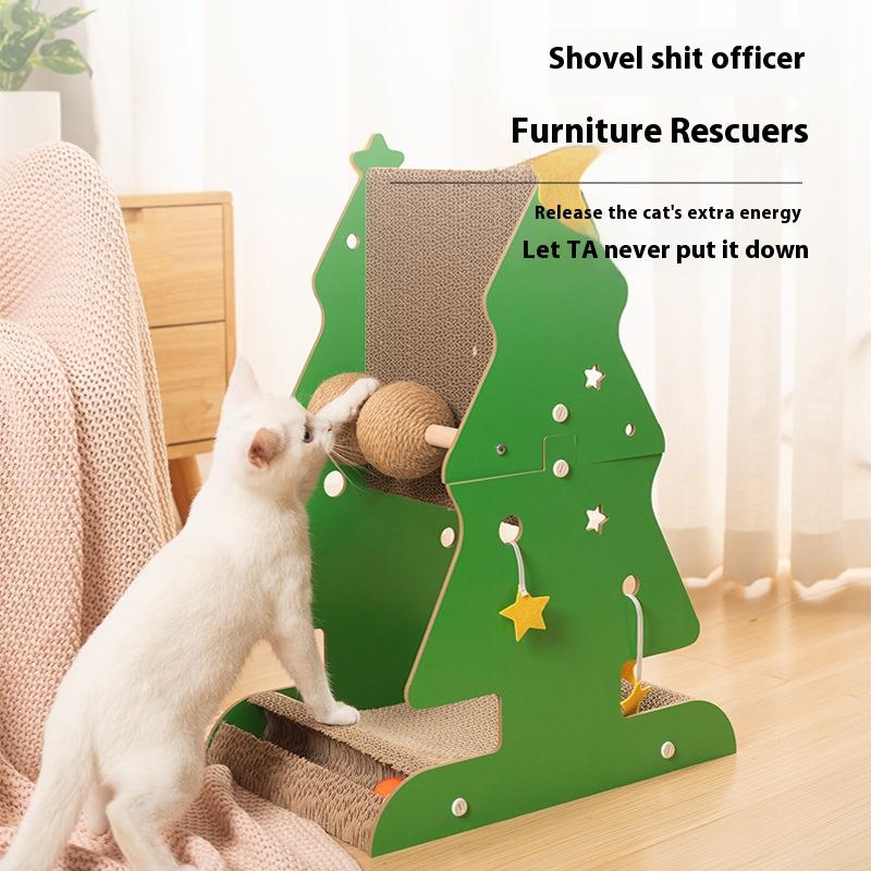 Cat climbing frame, cat scratch board, vertical cat scratch post, wear-resistant cat scratch ball, cat teaser toy