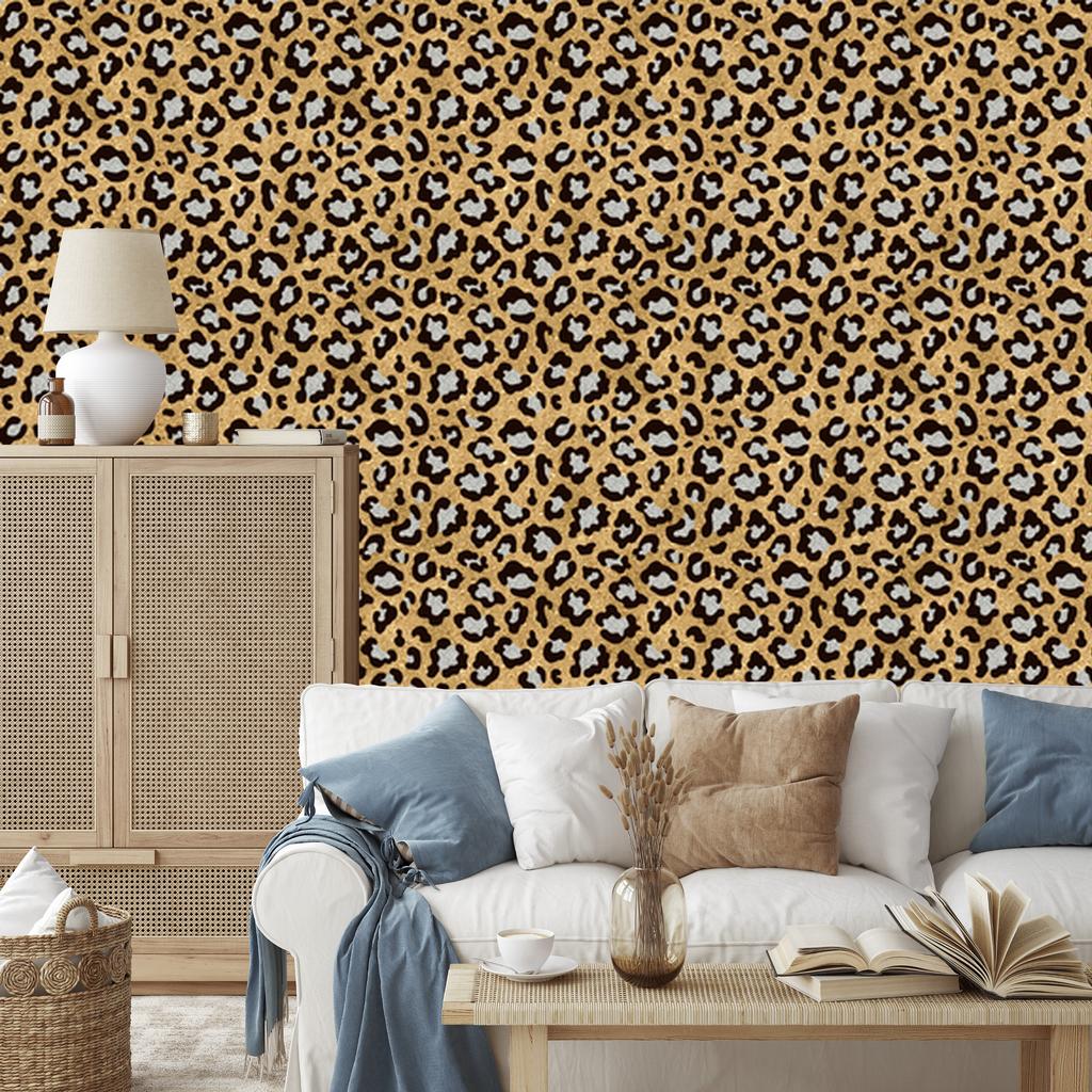 Golden Leather Wallpaper Gold, Ochre, Brown and Rust for Living Room and Bedroom 50x1000