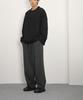 Row To Row Rp0036 Text Embroidered Soft Sweat Wide Pants (Charcoal)