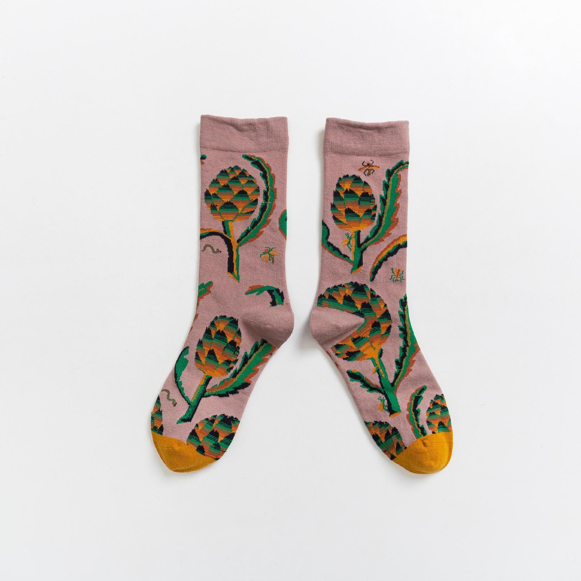 

French Niche Designer Socks, Boneless Seam Head British Style Retro Couple Versatile Trendy Socks, Cotton Medium Tube Socks 37-43