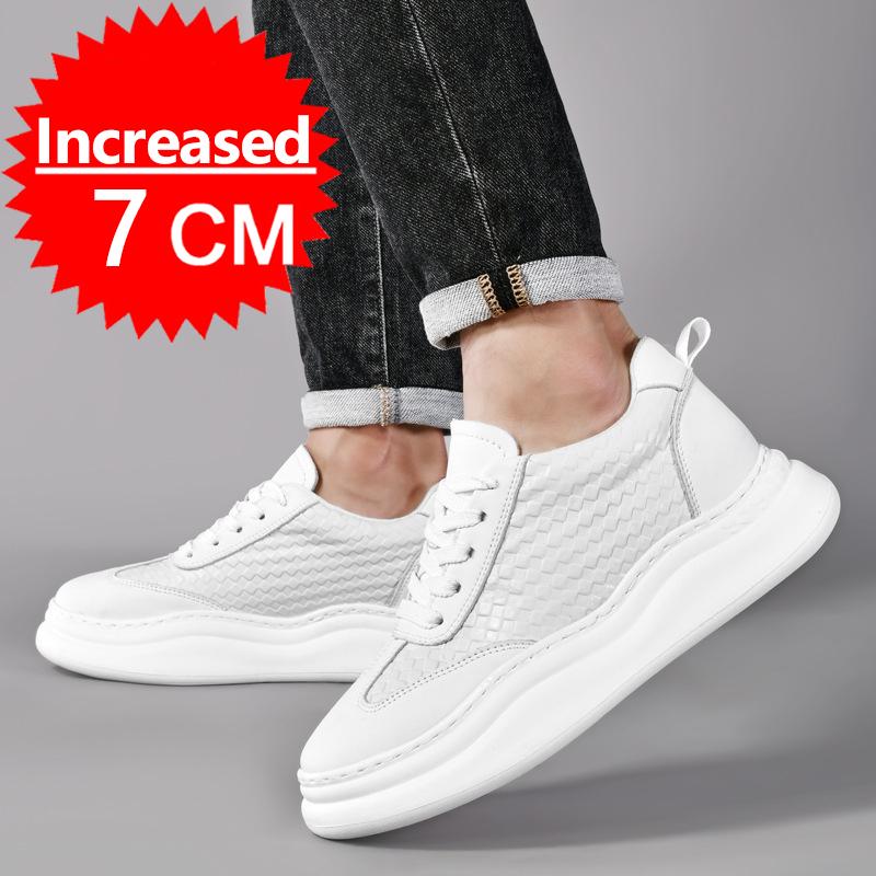 Adidași cu Înălțător Bărbați Pantofi cu Înălțător Branț pentru Creștere în Înălțime 7CM Alb Negru Pantofi Mai Înalți Bărbați Modă Casual Sport Mărimi Mari 38-45