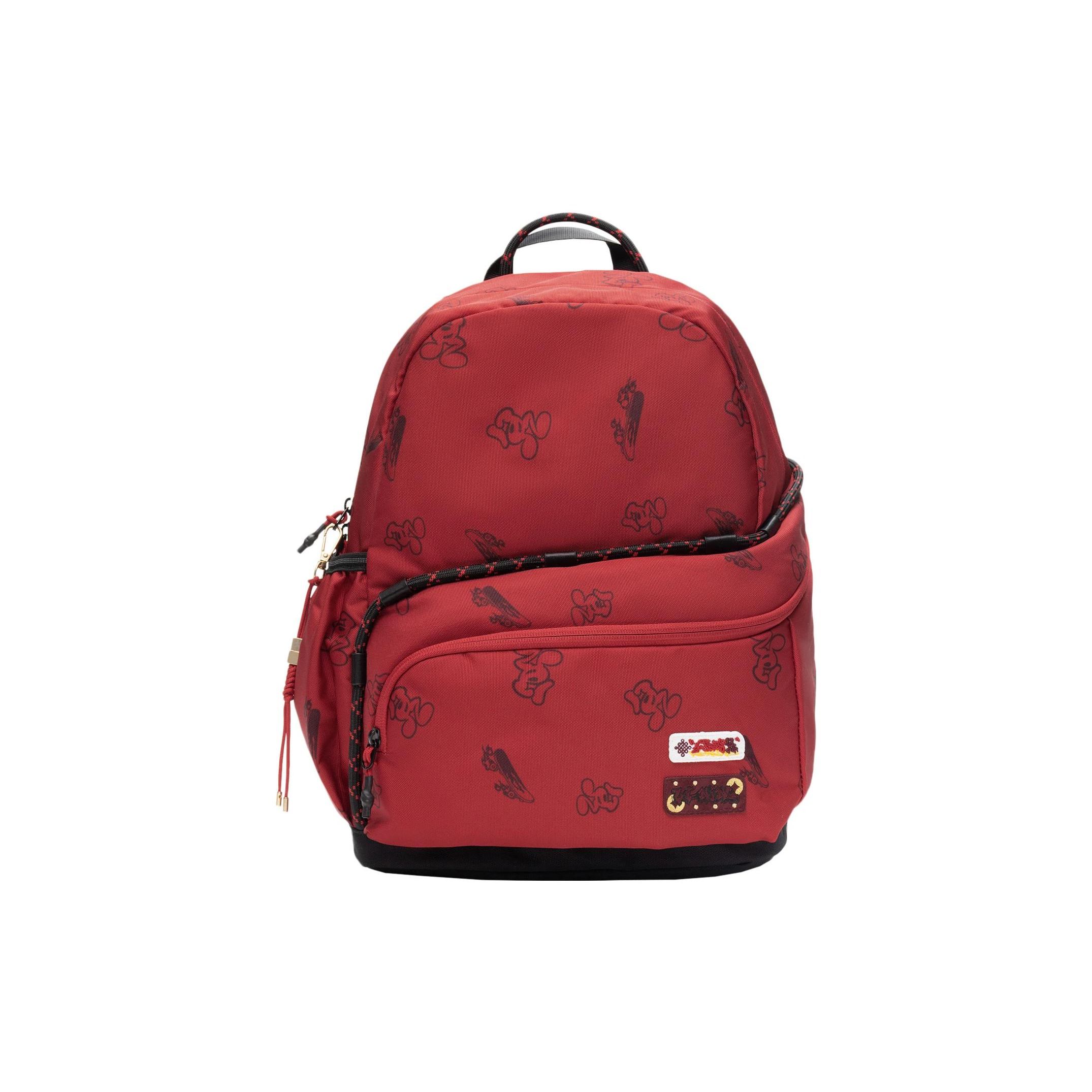 

Li Ning Kids Sports Lifestyle Series Casual Versatile Chinese Style Woven Rope Detail Reflective Polyester Childrens Bag Regular Women bags YBST001-2 Red