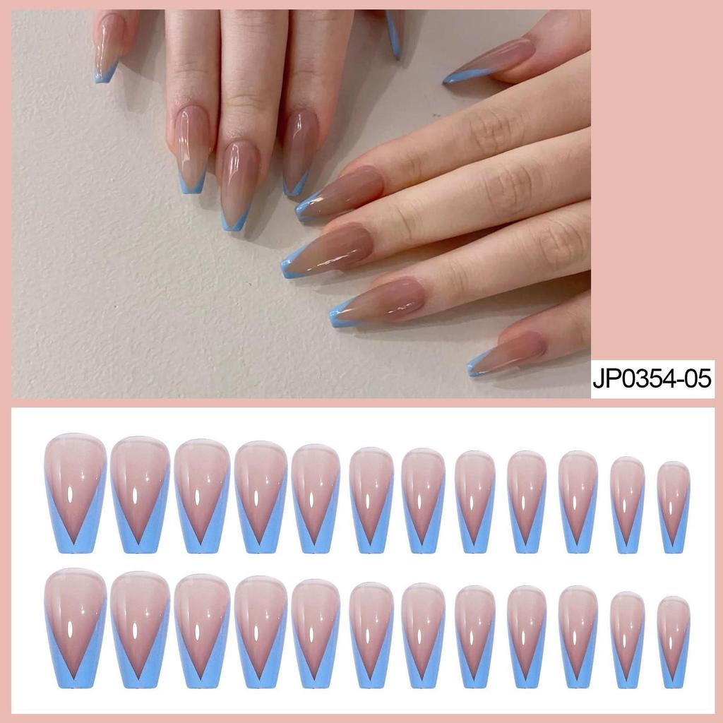 European & American Ballet-Coffin Fake Nails with Manicure Nail Art Stickers