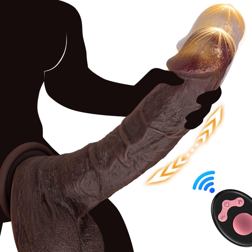 Thrusting Realistic Penis Dildo Vibrator Sex Toys for Ladies Women Sexual Wellness Telescopic Dildo Female Masturbation Strong Suction Cup Adult Toys