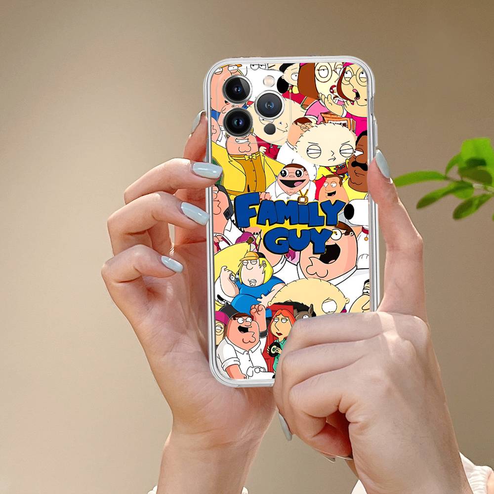 Aesthetic F-Family G-Guy Transparent Phone Case For IPhone 16 15 14 13 12 11 Pro Max Plus Soft Cover