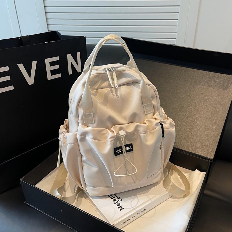 Nylon Backpack Lightweight Commuter Backpack Solid Color Tote