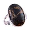 Natural Black Copper Turquoise Gemstone 925 Solid Sterling Silver Ring S.6 r2r47