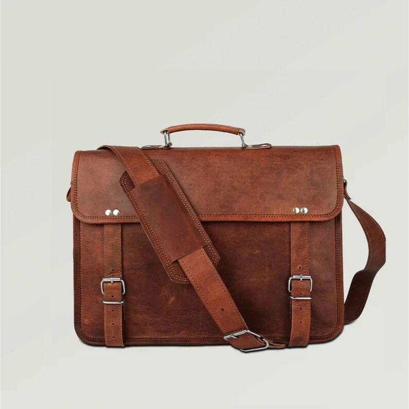 Leather Laptop Messenger Briefcase Satchel Bag - Computer Bag Leather Shoulder