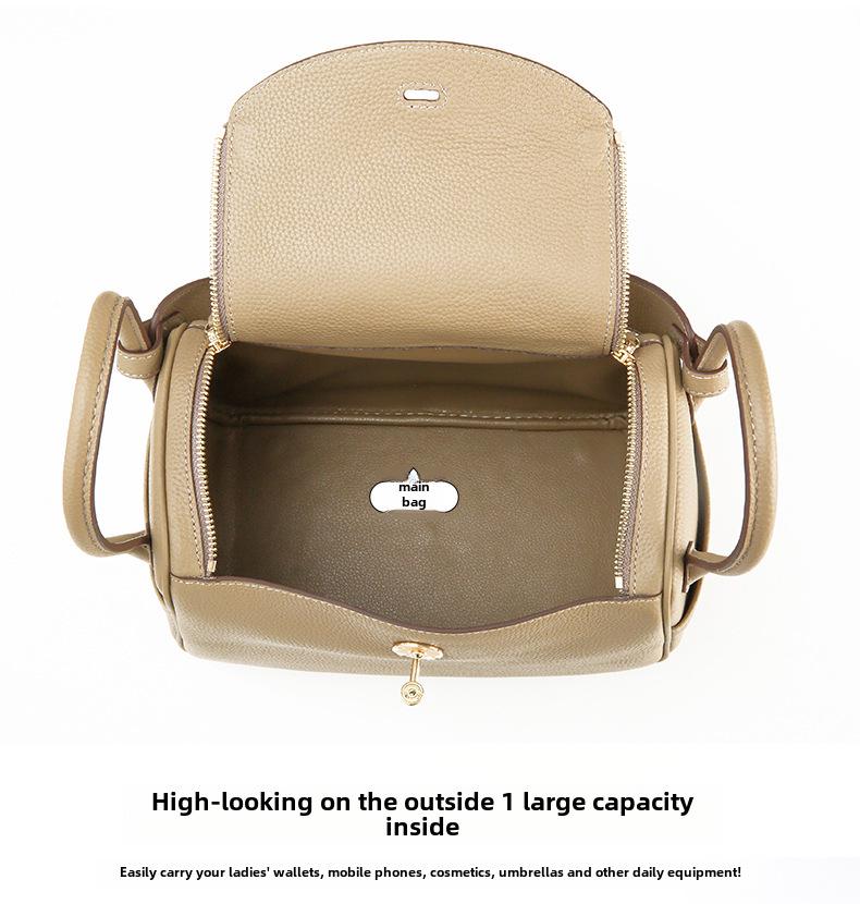 2024 Genuine Leather Lindy Handbag: Stylish, Large-Capacity Shoulder Bag for Women