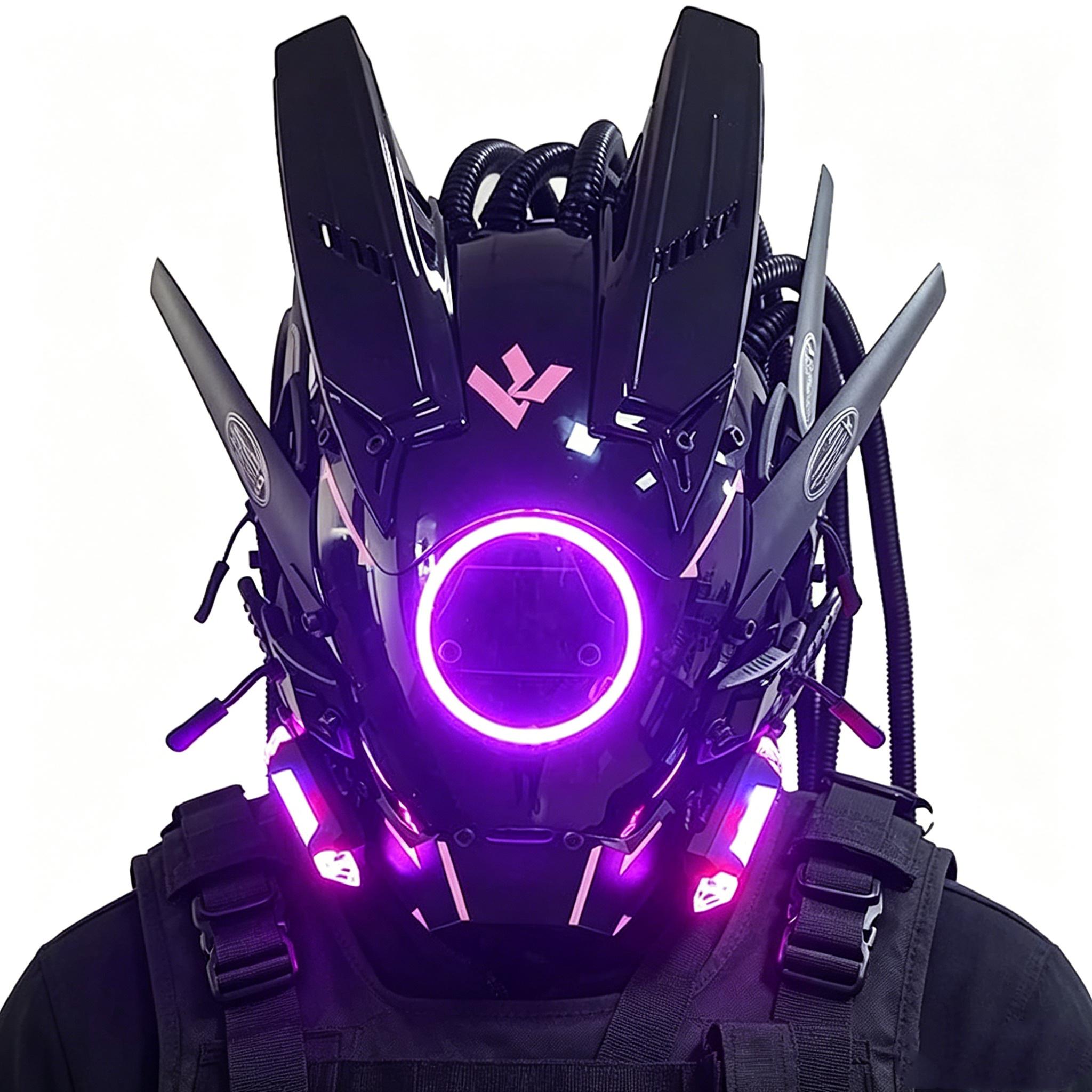 Punk LED ķivere ar Techwear Cosplay