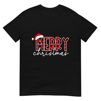 Frohe Weihnachten Buffalo Karo Rot Weihnachtsmann Familie Weihnachten Schlafanzug T-Shirt