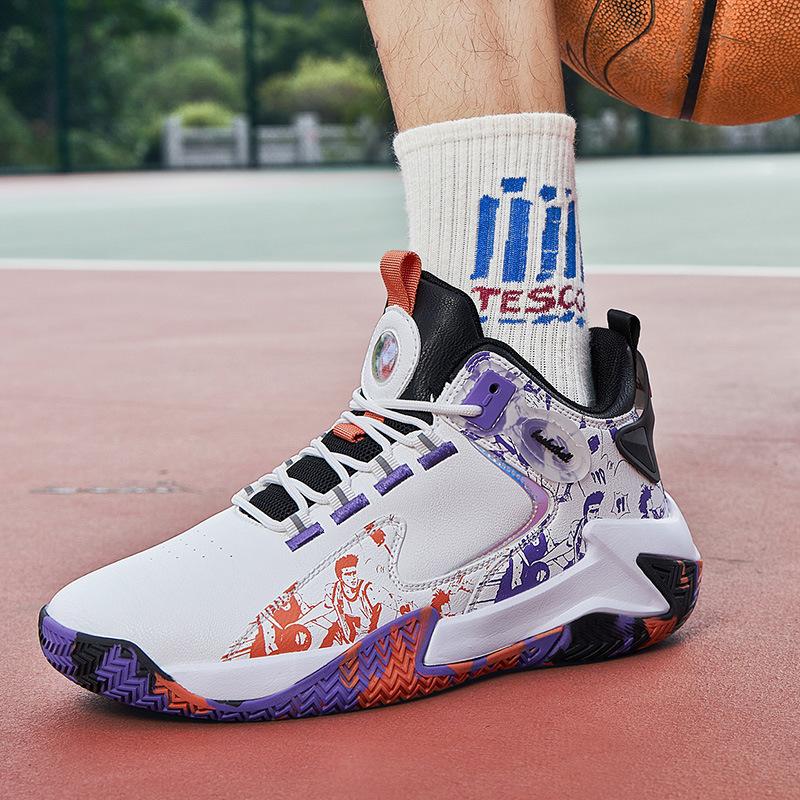 8870 Men's Women's Shoes Basketball Low Top Leather Surface Graffiti Colorful Fashion Training Plus Size Sports Couple