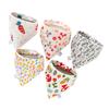 5Pcs Saliva Towels Cartoon Pattern Water Absorbent Double-layer Baby Bandana Drool Bibs for Infant Accessories