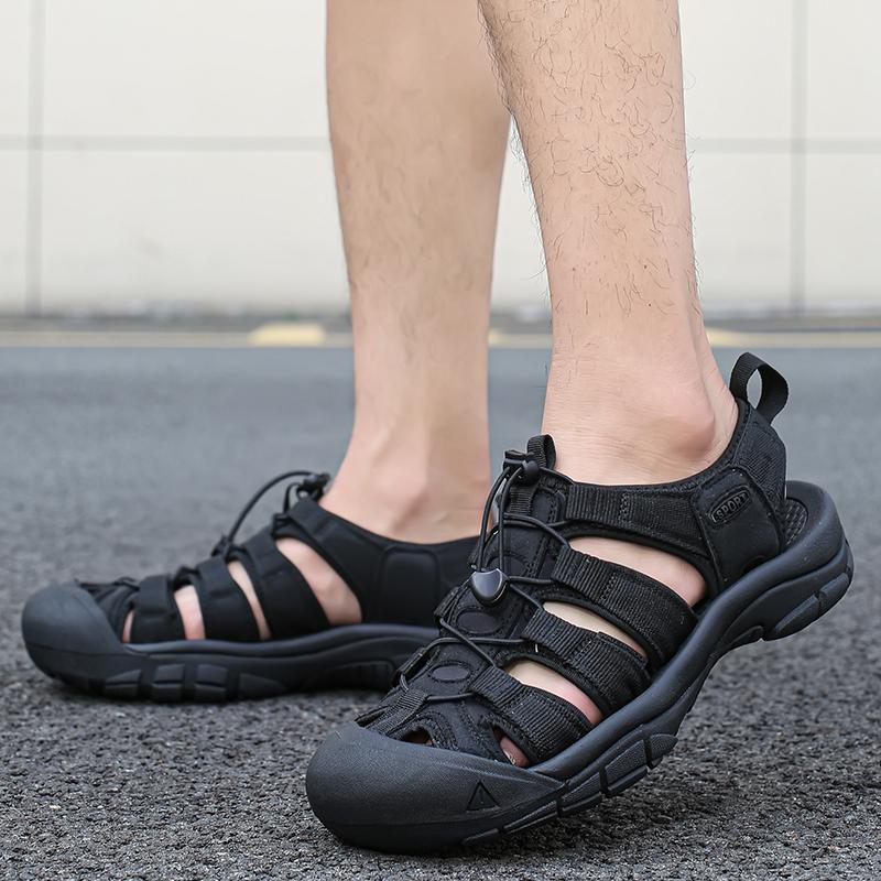 Fashion Summer Comfort Soft Sole Sandals Brand Casual Outdoor Non-slip Mens Leather Sandals Men Retro Hollow Out Breathable Beach Shoes