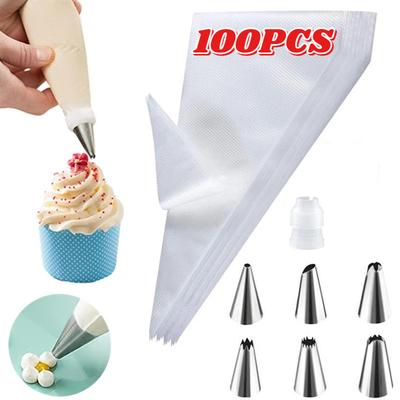 Disposable Piping Bags Confectionery Spout for Cake Fondant Cake Cream Bag for Decorating Pastries Cakes Baking Tools
