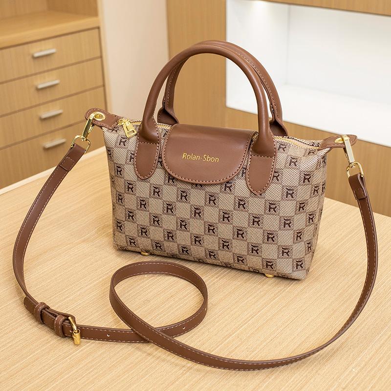 New Plaid Print Women's Handbag, Trendy and Unique 2026 New Shoulder Bag, Crossbody Bag, Fashionable Dumpling Bag