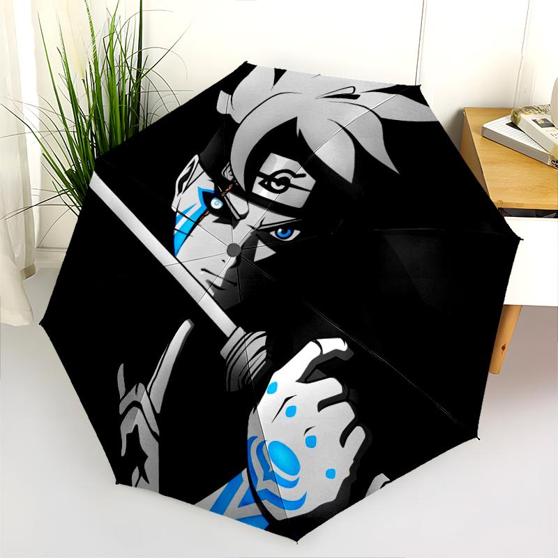Naruto Anime pattern, automatic folding umbrella, portable and foldable design, 8 ribs, a Christmas or birthday gift.