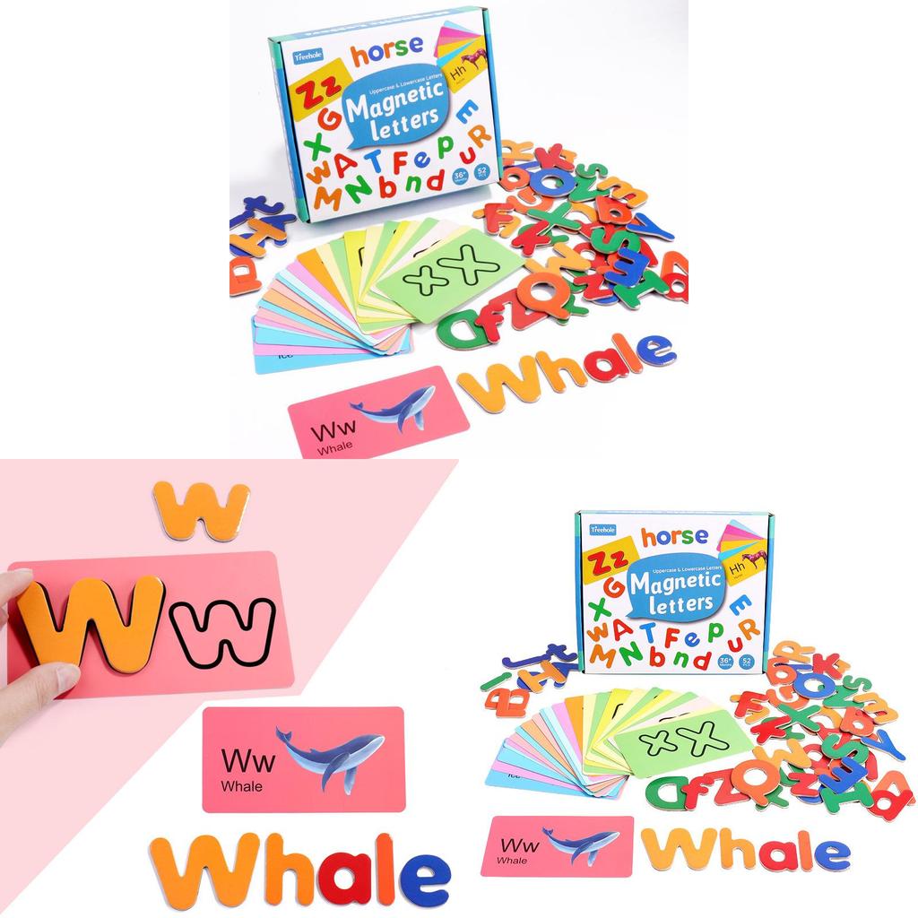 Wooden Magnetic Alphabet Puzzle Cards For Kids Educational Learning Toy
