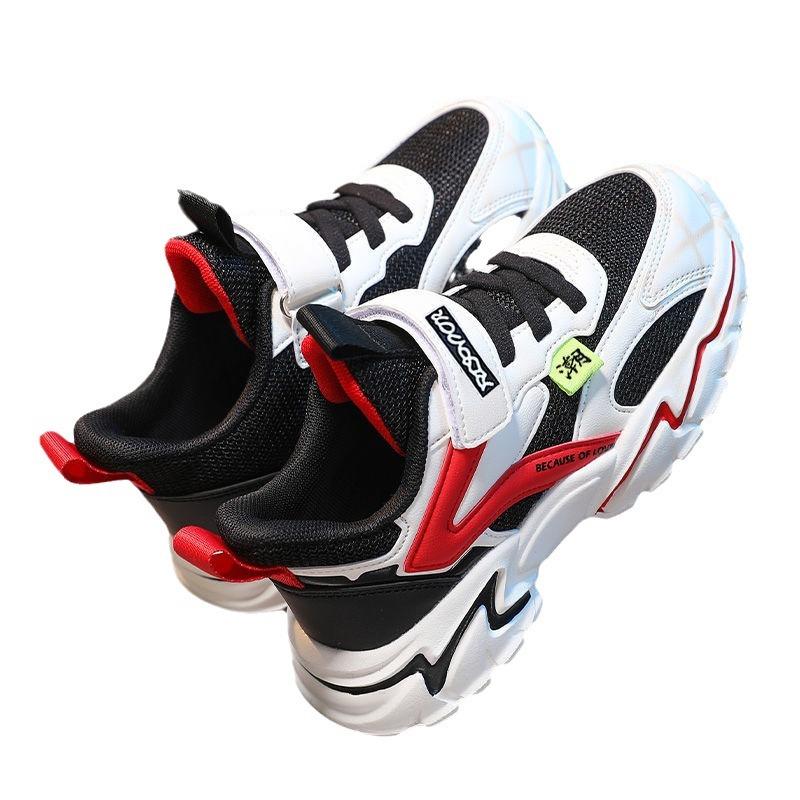 Children's shoes Boys' sports shoes Boys' spring and autumn shoes New mesh leather breathable middle and old children's and primary school students' r