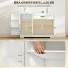 Kitchen Sideboard, Drawer, 3 Soft-Close Doors, Adjustable Shelves, White
