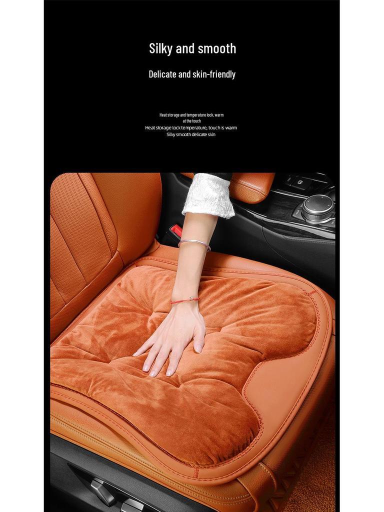 Plush Car Seat Cushion with Backrest - Thickened for Autumn/Winter Warmth