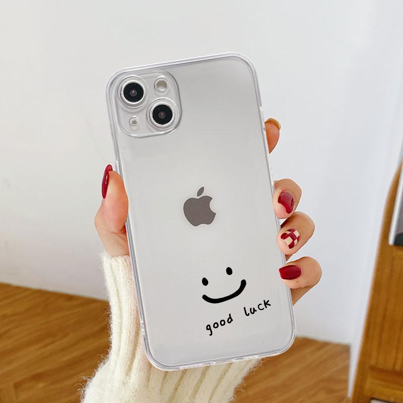 Smiley Gesicht Streifen Klar Fall Für Apple iPhone 14 11 13 12 Pro 7 8 Plus XR X XS Max 6 6S 13Pro Silikon Telefon Abdeckung