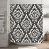 Modern Floral Shower Curtain Setblack And White Damask Print Bath Decor For Home Decoration 3D Waterproof Fabric With Hooks