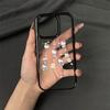 Black Frame Cartoon Kitty for iPhone 17 Pro Max, 16, 15 Pro, 14, and 13 - Cute Acrylic Design