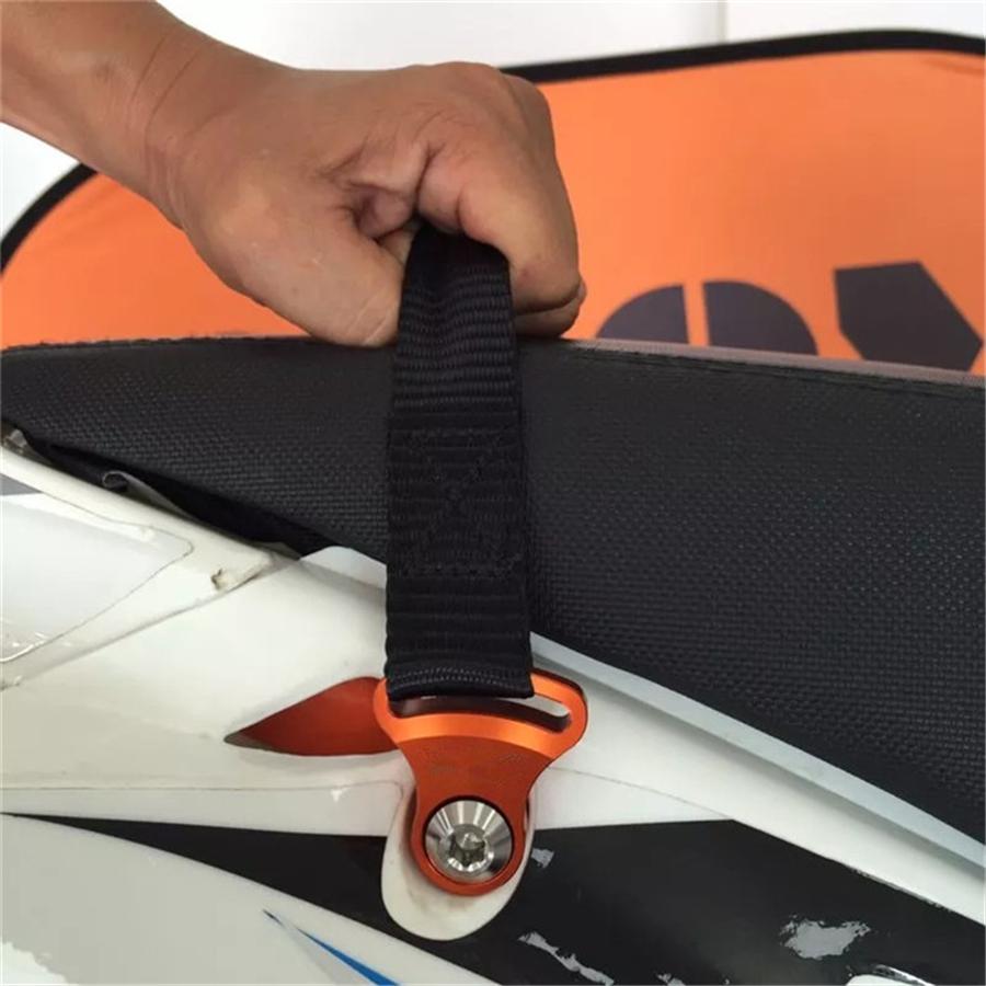 Universal 2Pcs CNC Adjustable Fornt Rear Motocycle Rear Rescue Pull Bundle Belt Draw Leashes