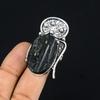 Gift For Her 925 Silver Natural Black Tourmaline Rough Promise Ring Size 7